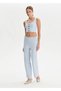 Light Blue Knitwear Trousers with Epaulet Detail - 4