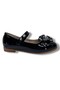 7052-26 Patent Leather Stoned Ribbon Single Strap Girls' Ballerinas 31-36 - 2