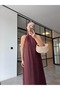Linen Neck Tie-Up Maxi Dress Mulberry - 3
