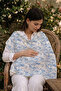 Muslin Nursing Cover - Blue Toile De Jouy - 5