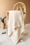 100% Cotton 4 Layer Muslin Baby Blanket with Tassels, Soft Texture 80X100 cm