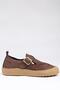 Luna Genuine Leather Brown Slip-On Buckle Women's Shoes - 3