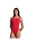 Swimsuit Lace Back Solid Women's Red Swimmer Swimsuit 004651405