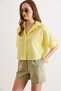 Women's Yellow Six Oval Loose Fit Cotton Flam Shirt Gml-19001437 - 2