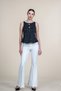 Women's Summer Black Boat Neck Button Detailed Polka Dot Blouse 70075 - 3
