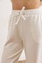 Women's White Garnished Top and Bottom Draped Suit Tkm-19000488 - 5