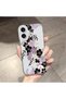 iPhone 16 Compatible Camera Protected Anti-Shock Aesthetic Print Patterned Transparent Silicone Case - 2