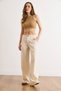 Women's Cream Bag Pocket Lyocell Soft Flowing Trousers Pnt-19000402 - 2