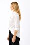 White V-Neck Buttoned Women's Shirt – Relaxed Fit, Casual & Stylish Style - 2