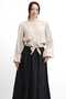 Molly Nelly Women's Elastic Slim Flared Skirt with Stitching Detail - 3