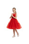D' Daniela - Girls Bow Front Ruffle Hem Mesh Dress - Multicolor - - 3