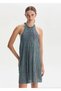 Blue Color Gradient Mini Knitwear Dress - 2