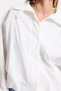 Women's White Color W5 Oversize Special Organic Fabric Design Shirt Jacket - 5