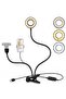 Light Stand for Live Stream, Selfie Ring Light with Webcam Mount