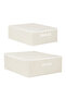 2 Pieces Gray Gingham Under-Bed Suitcase Organizer Box Set with Support 31X38X12 / 45X55X18 - 5