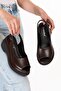 Genuine Leather Platform Sole Sandals Pkr.64003 Brown - 4