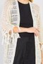 Women's Openwork Cardigan with Tassels on Sleeves and Hem - Natural - 3