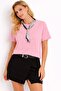 Basic T-Shirt with Pink Scarf Detail