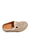 Beige Genuine Leather Women's Closed-Front Slippers 26190250Y Z - 4