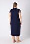 Women's Plus Size Viscose Nightgown Short Sleeve Lace Detailed Comfortable Fit - 4