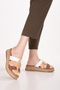 Women's Genuine Leather Thick Soled Daily Slippers Iz.5706 Nut - 7