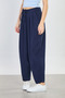 Women's Drawstring Waist Carrot Pants - Navy Blue - 2