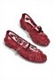 Y726330115 Burgundy Pearl Detailed Mesh Women's Ballerinas - 5