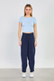 Women's Drawstring Waist Carrot Pants - Navy Blue - 3