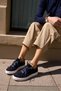 Zalvi̇ro Women's Dark Blue Genuine Leather Suede Lace-Up Sneaker - 2