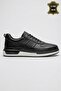 Prestige Walk Men's Black Genuine Leather Luxury Design Comfortable Sole Classic Casual Sneaker Shoes - 3