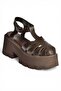 Y272983109 Brown Thick Soled Women's Sandals Shoes - 5