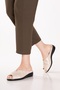 Genuine Leather Dowry Women's Slippers Özl.326 Beige Croco - 7