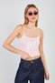 Women's 90's Babe Written Rope Strap Crop Top - Pink - 3