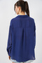 Women's Long Oversize Shirt 20320 - Navy Blue - 6