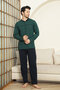 Men's 100% Cotton Pajama Set-Robe and 3 Buttons-12489 - 3