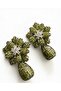 Peridot Bloom Statement Drop Earrings