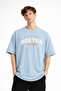Boston - Printed Oversize T-Shirt Light Blue
