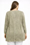 Plus size washed blouse with gunmetal detail - khaki - 4