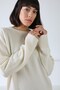 Women's Ecru 100% Cashmere Crew Neck Soft Textured Knitwear Sweater Stylish - 3