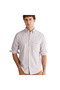 Men's Burgundy Striped Regular Fit Buttoned Shirt 3000230.604