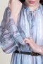 Women's Summer Gray Melange Tulle Chiffon Belted Dress Stylish Daily Comfortable 50383 - 2