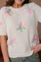 Floral Tulle Detailed Short Sleeve Knitwear Blouse Ss26Bz0130 - 6