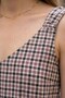 Women's Burgundy Plaid Patterned Strappy Blouse V-Neck Loose Summer Casual Cut Vacation Combination Stylish Top Blouse - 6