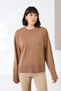 Women's Tan 100% Cashmere Crew Neck Soft Textured Knitwear Sweater Stylish - 7