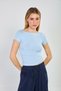 Women's Boat Neck Short Sleeve T-Shirt - Baby Blue - 2