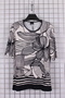 Women's Plus Size Lycra Crew Neck Mix Pattern Short Sleeve Mom T-Shirt Combed Cotton Blouse - 2
