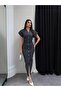Polka Dot Waist Gathered Denim Dress