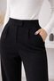Women's Stretch Fabric Hook-and-Loop Closure Black Palazzo Pants - 4