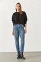 Women's Rhona Crew Neck Cotton Sweatshirt - Black - 3