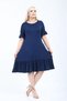 Plus Size Knee-Length Sleeve And Skirt Ruffle detailed short sleeve Stylish Pocket Viscose Combed Cotton Dress - 4